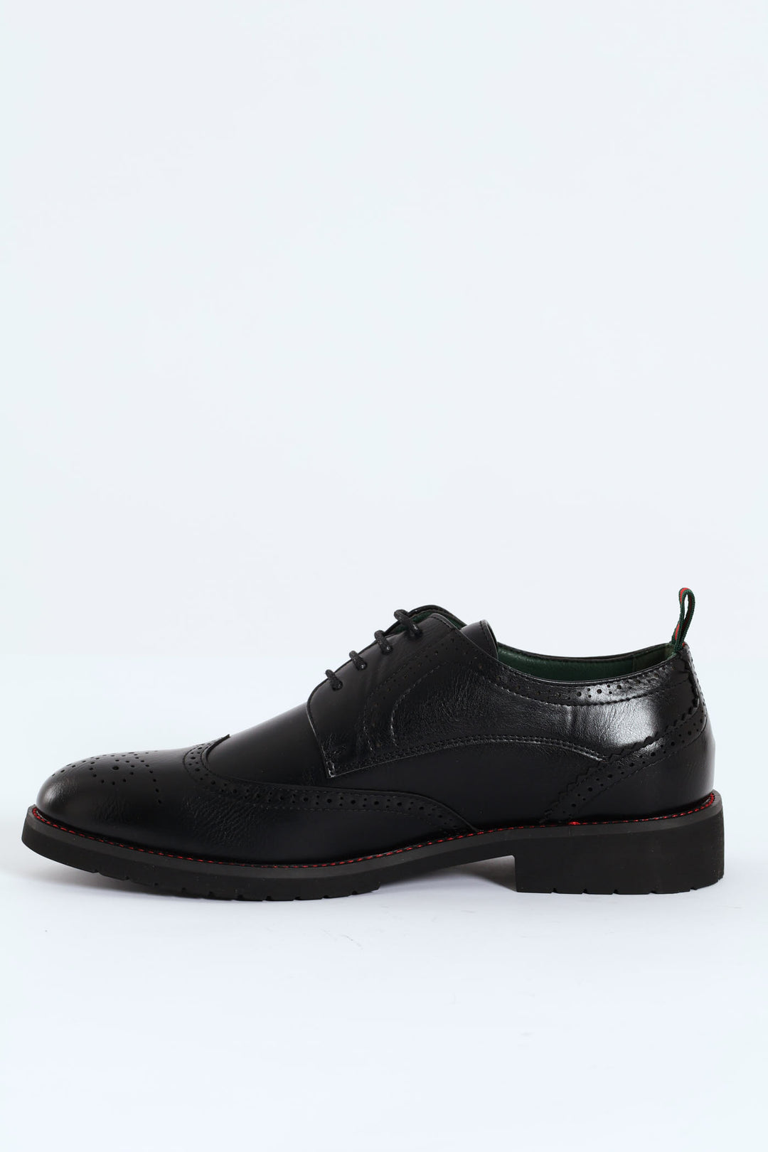 Brogue Apron Lace Up Derby Shoe - Black