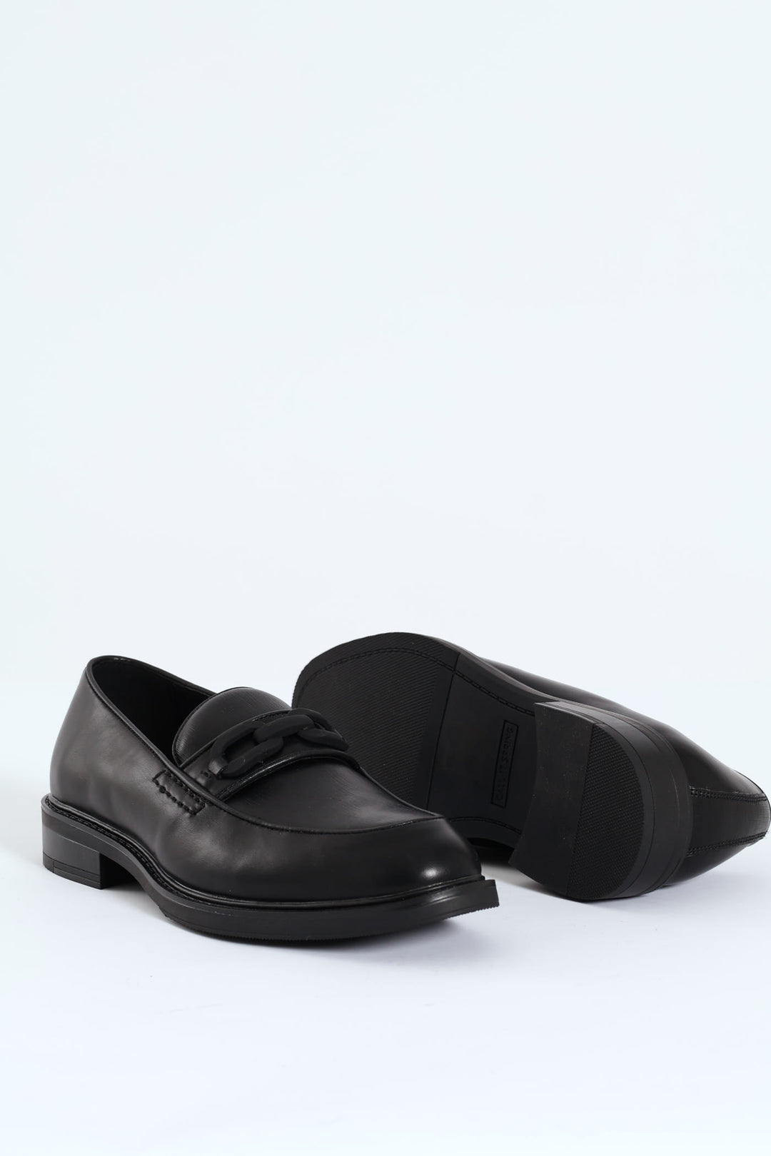 Hatton Metal Trim Heeled Slip In Loafer - Black