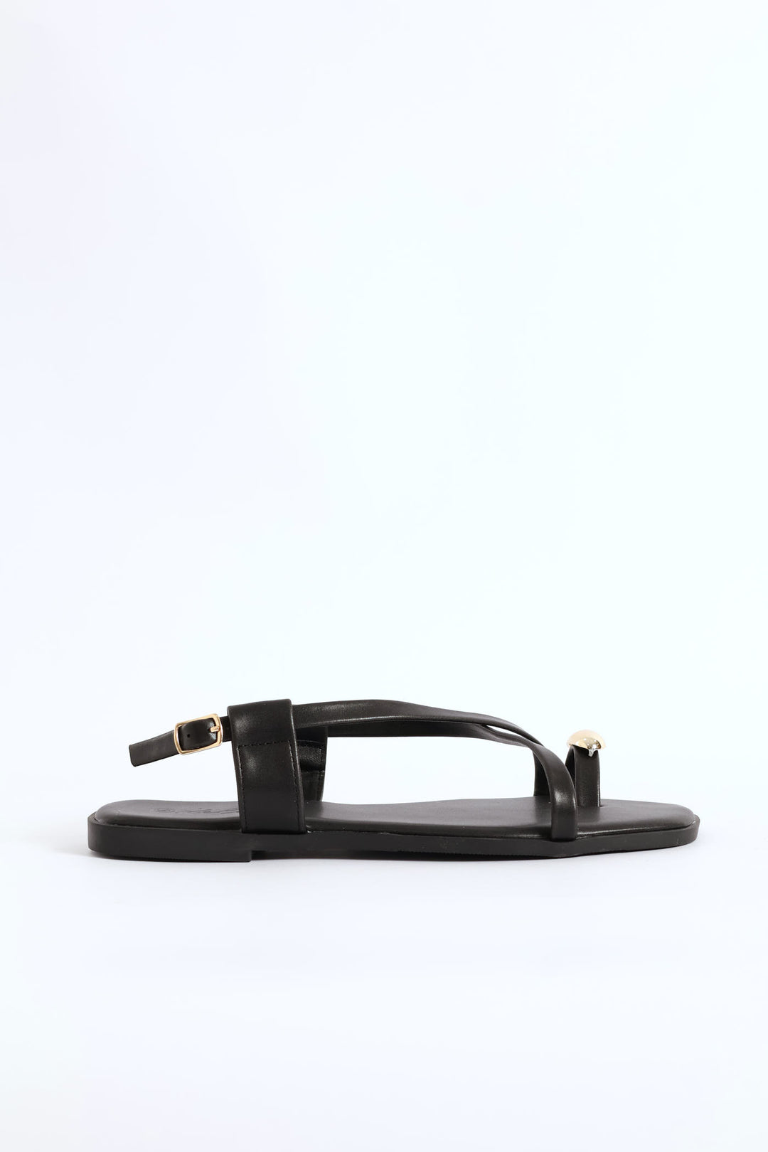 Crosstrap Detail Toe Post Sandal - Black