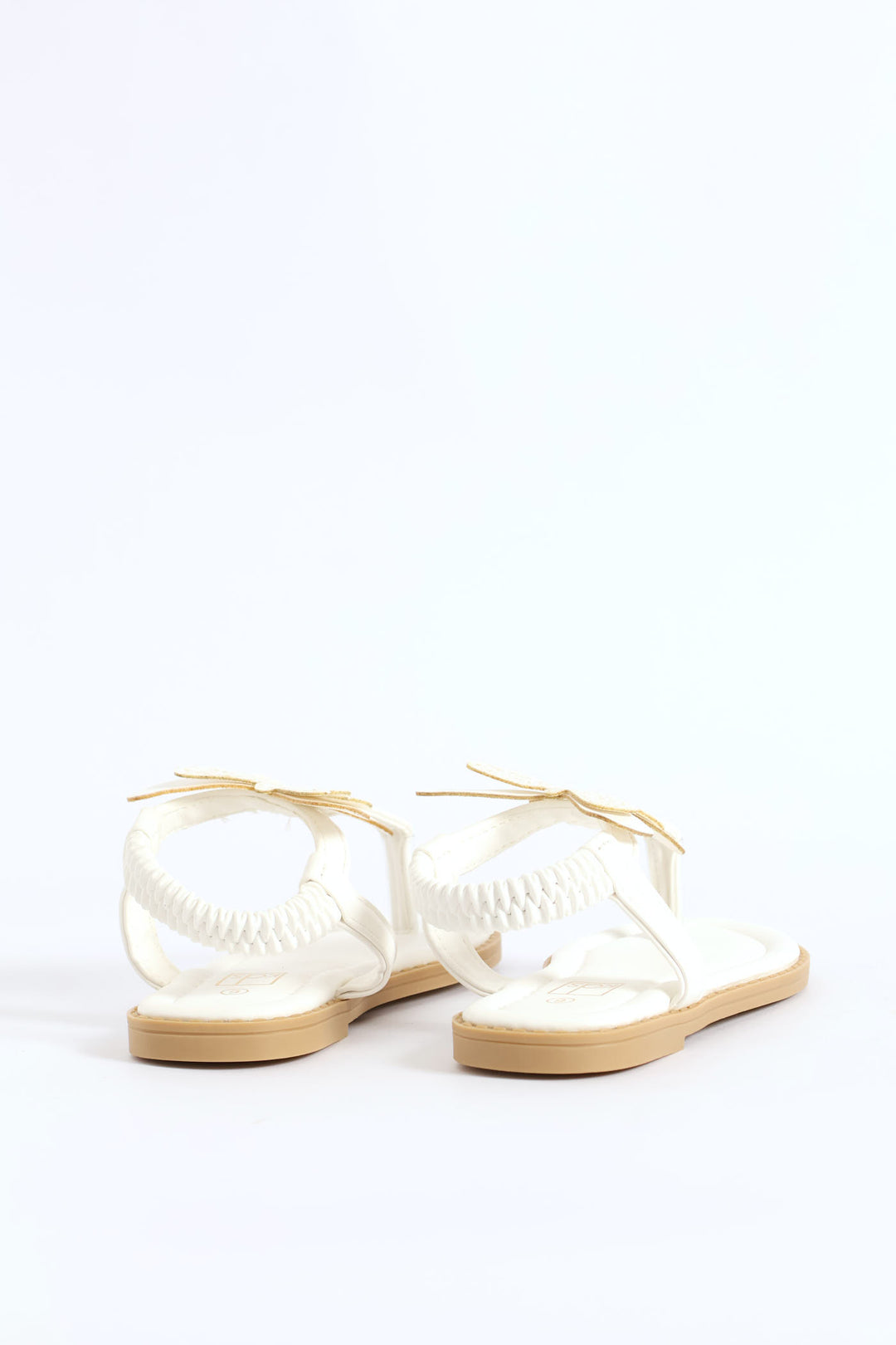 Pre-Girls Butterfly Thong Sandal - White