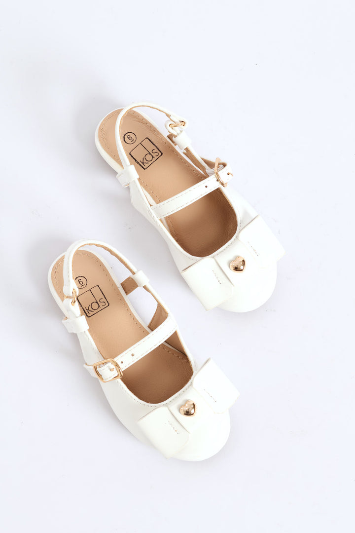 Pre-Girls Occasion Heeled Pump - White