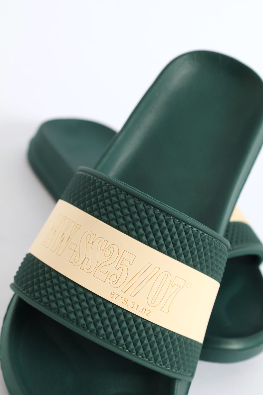 Boys Stripe Pool Slide - Green/White