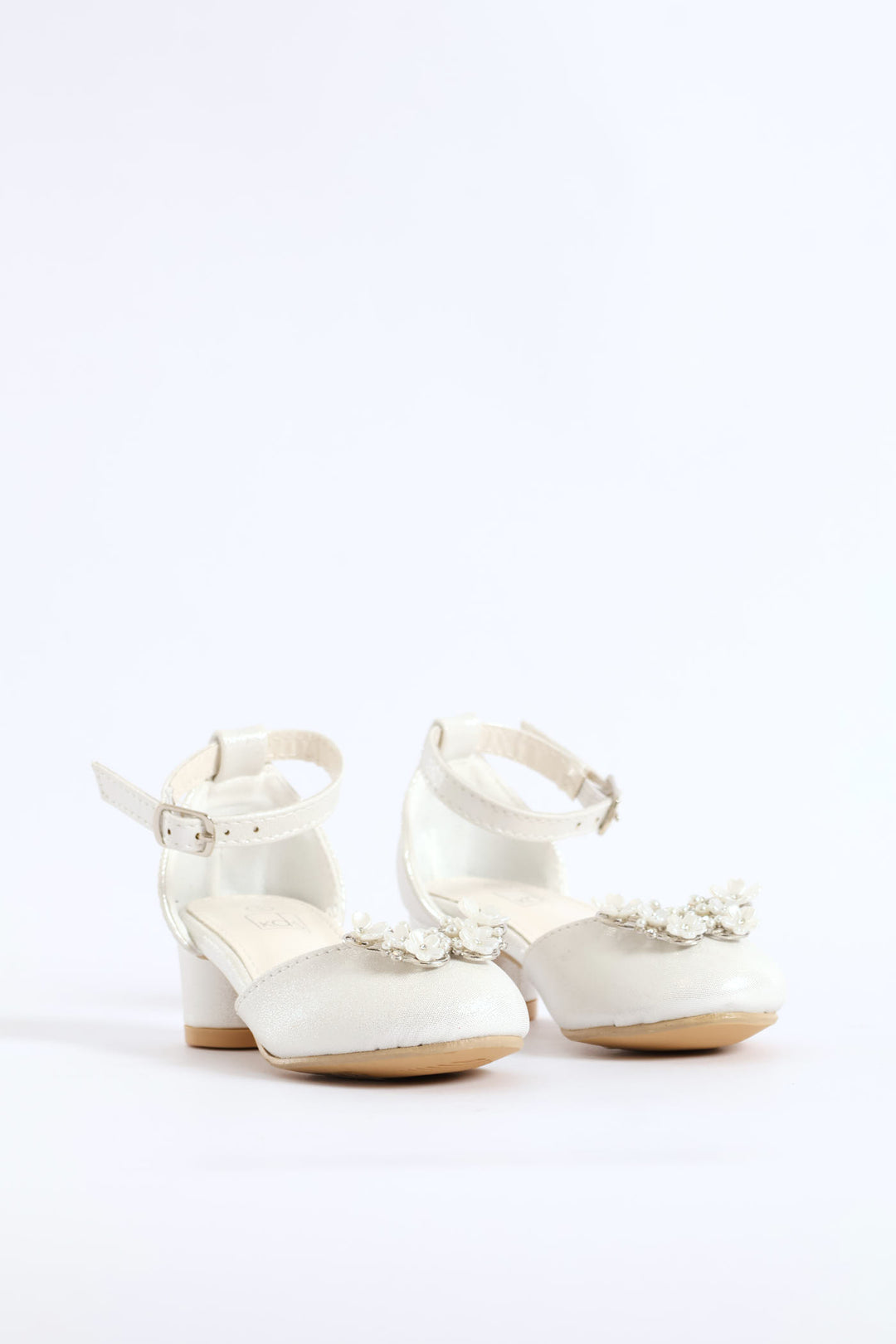 Pre-Girls Jewel Trim Heeled Shoe - White