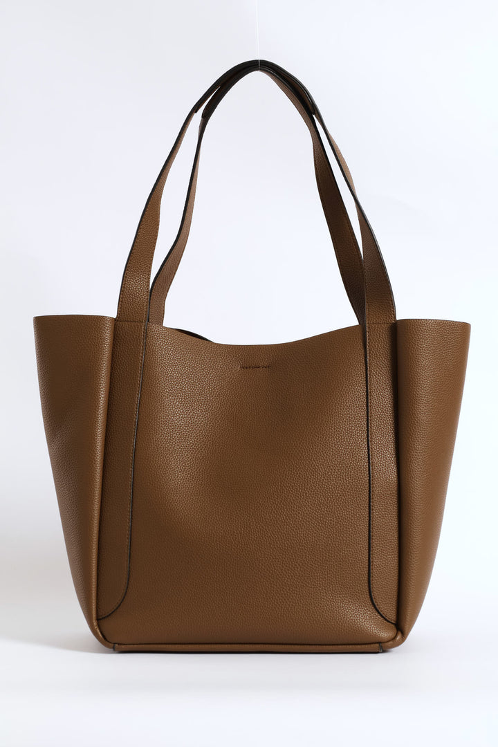 Blair Pebble Tote Bag - Brown