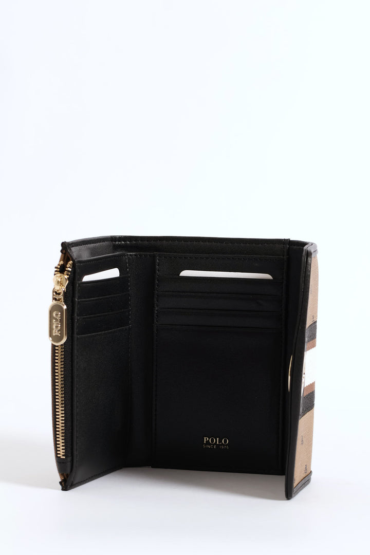 Oxford Compact Trifold Purse - Camel