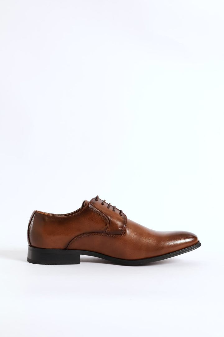 Plain Toe Smart Derby Shoe - Tan