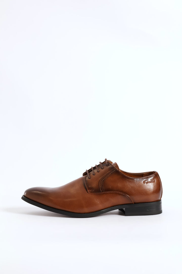 Plain Toe Smart Derby Shoe - Tan