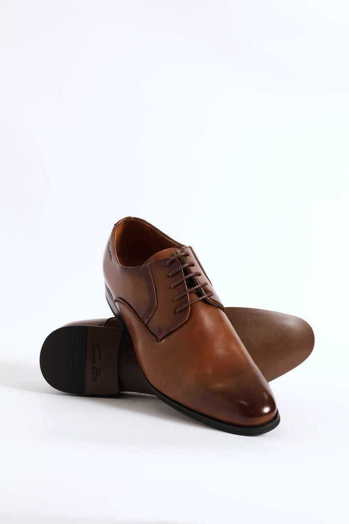 Plain Toe Smart Derby Shoe - Tan