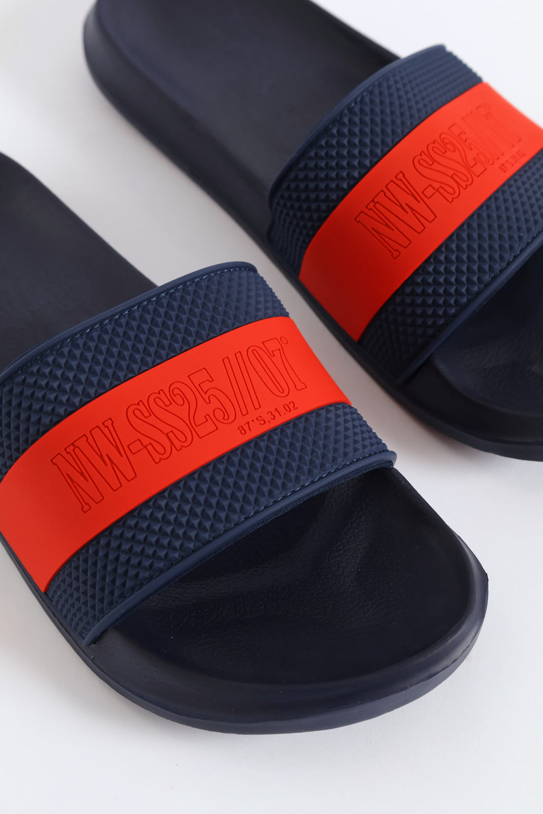 Boys Stripe Pool Slide - Navy/Red