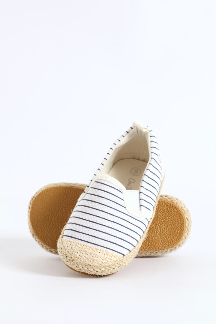 Baby Boys Stripe Canvas Espadrille - Denim