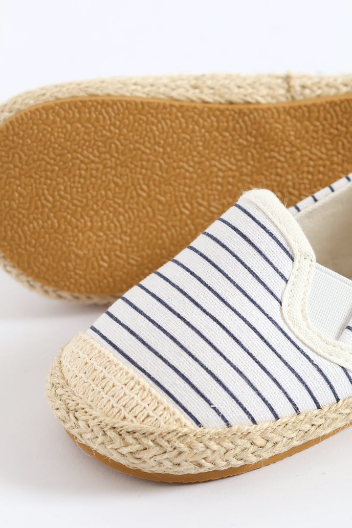 Baby Boys Stripe Canvas Espadrille - Denim