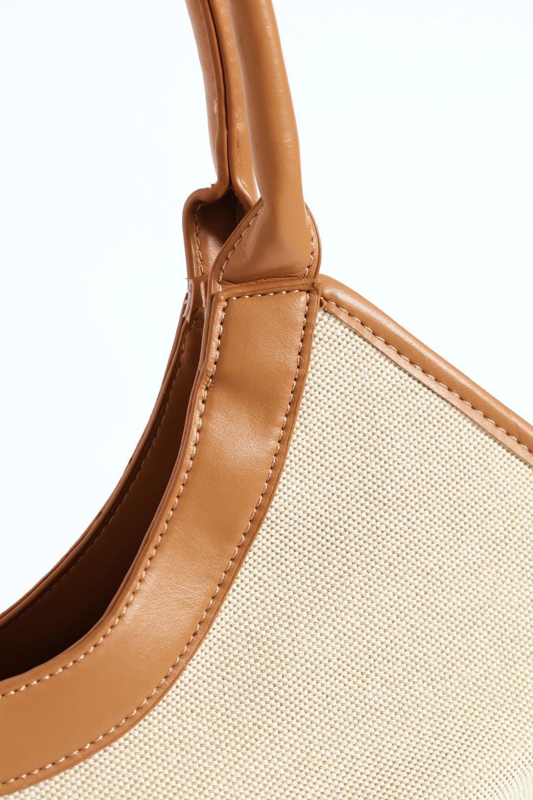 Colour Block Canvas Shopper - Beige