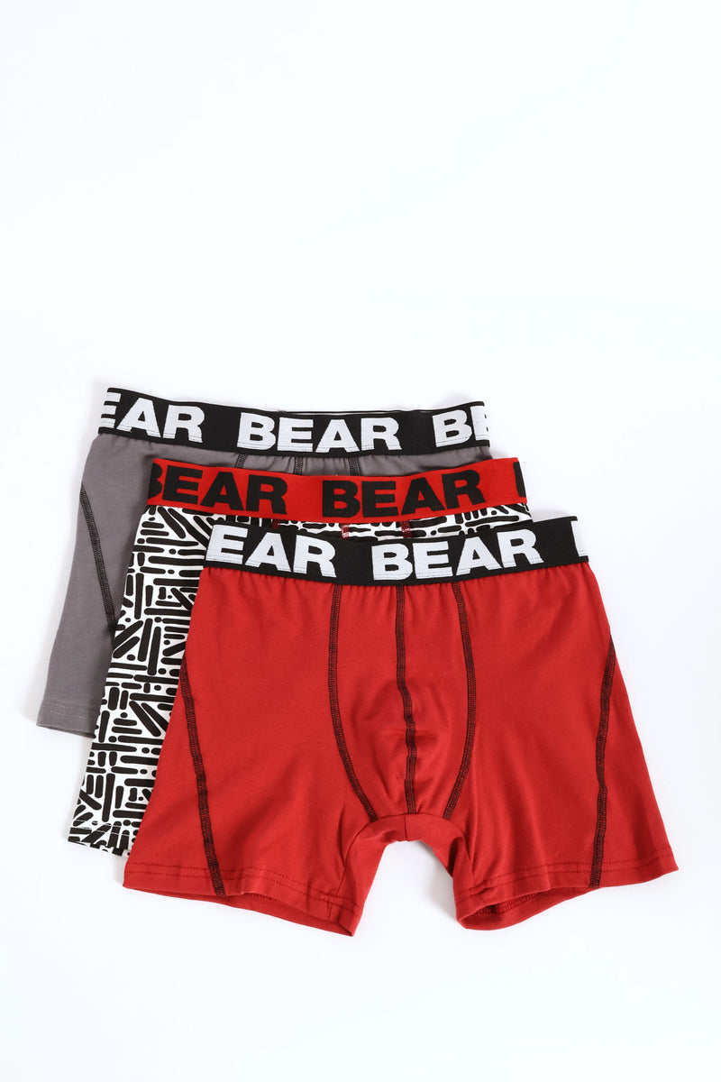 Abstract Print Bodyshorts - Red/Slate Grey