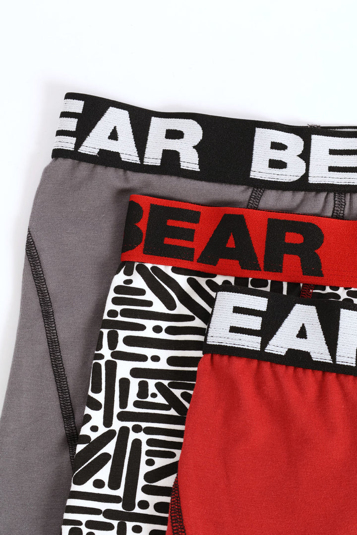 Abstract Print Bodyshorts - Red/Slate Grey