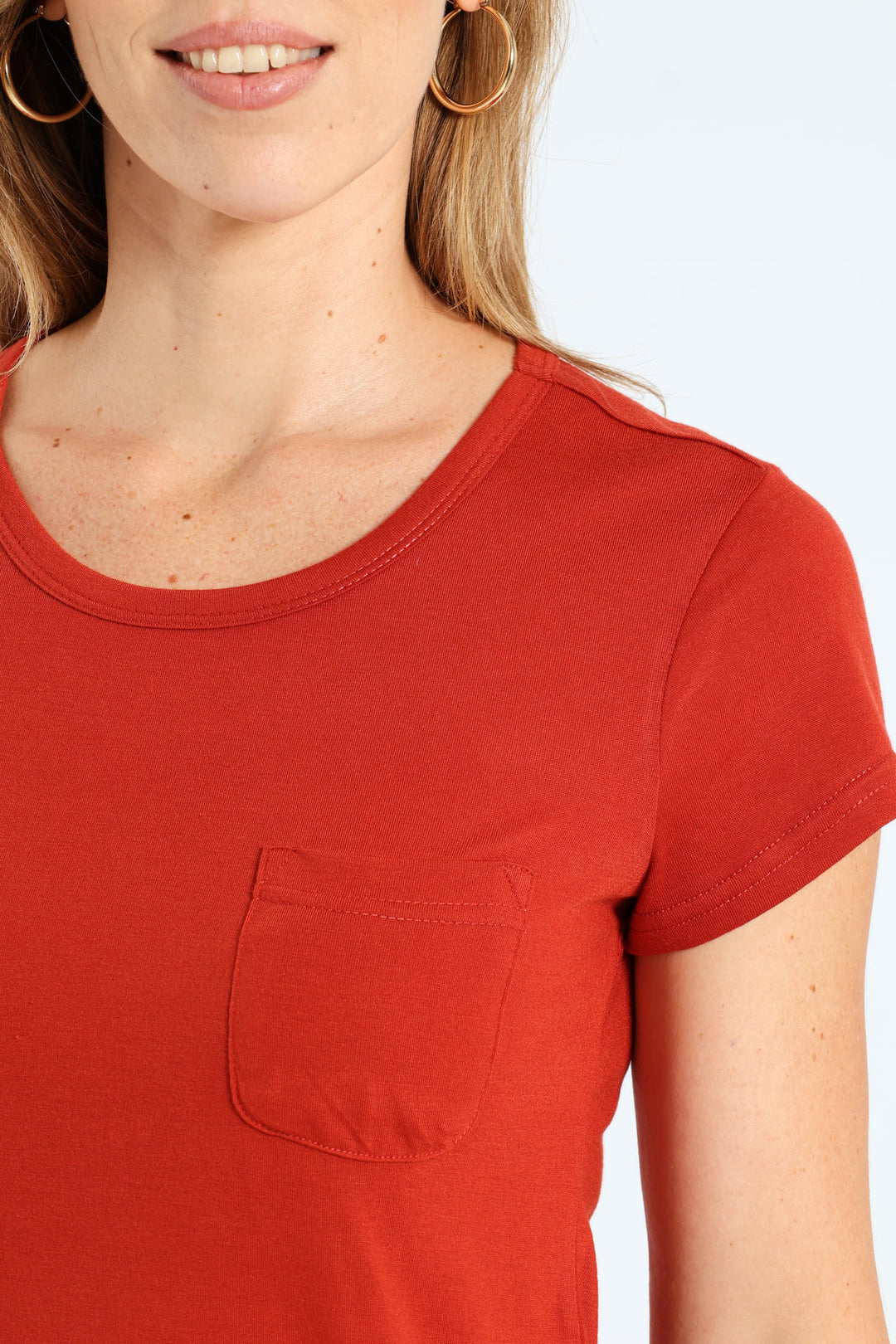 Plain Pocket Tee - Brick