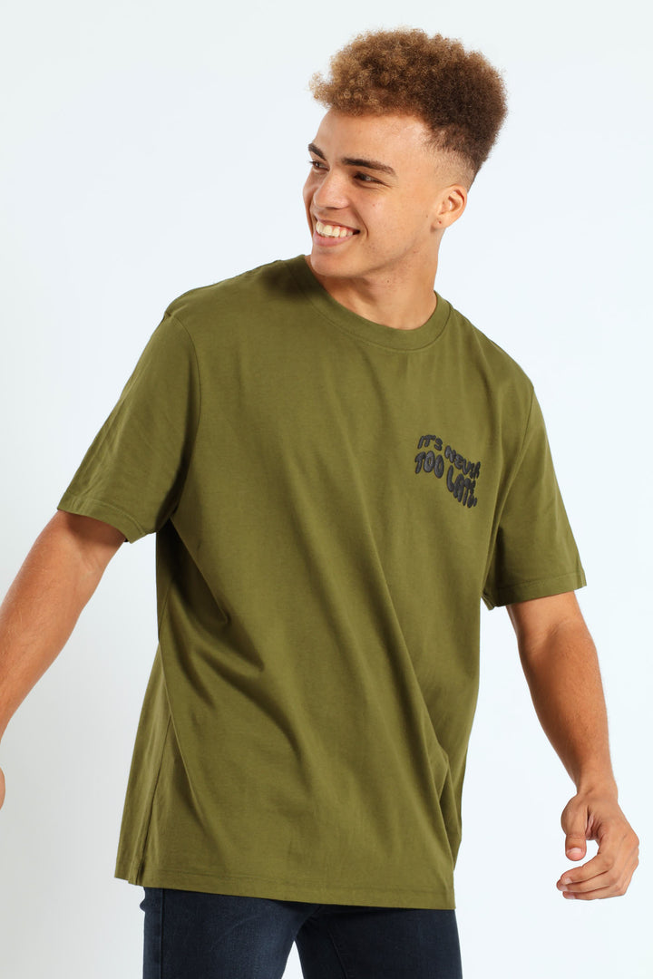 Good Things Print Tee - Light Fatigue