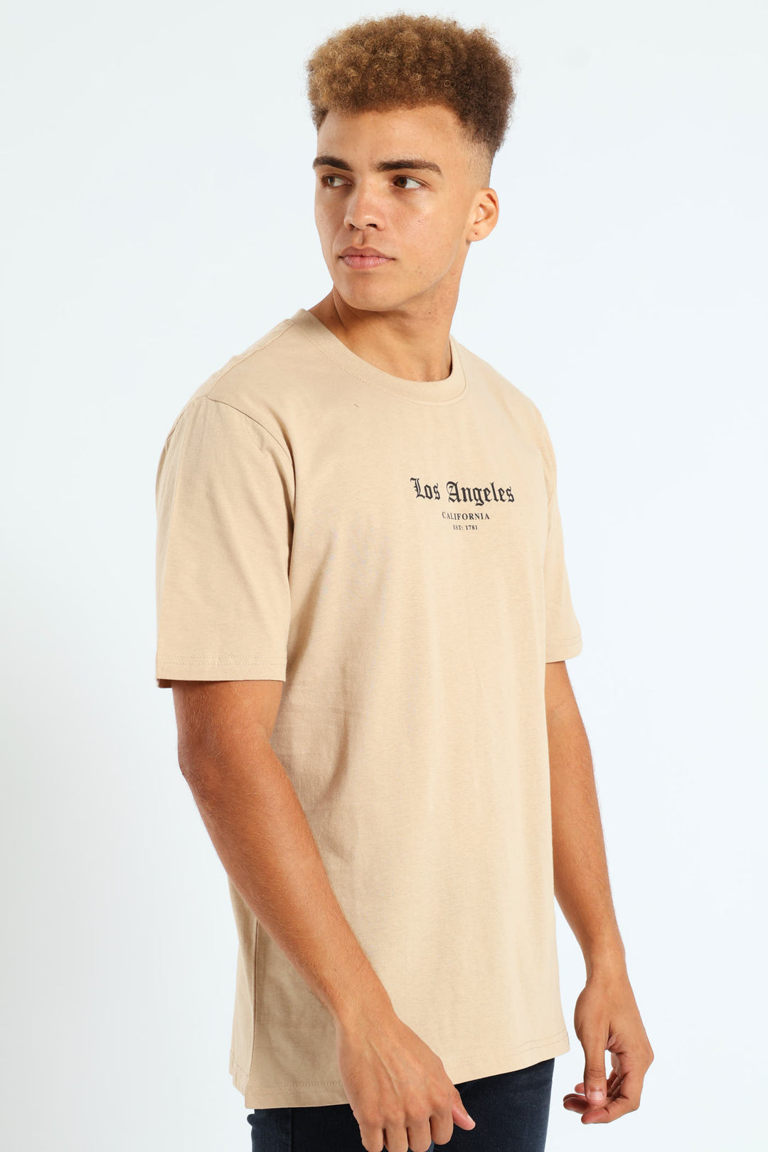 LA Angel Back & Front Tee - Stone