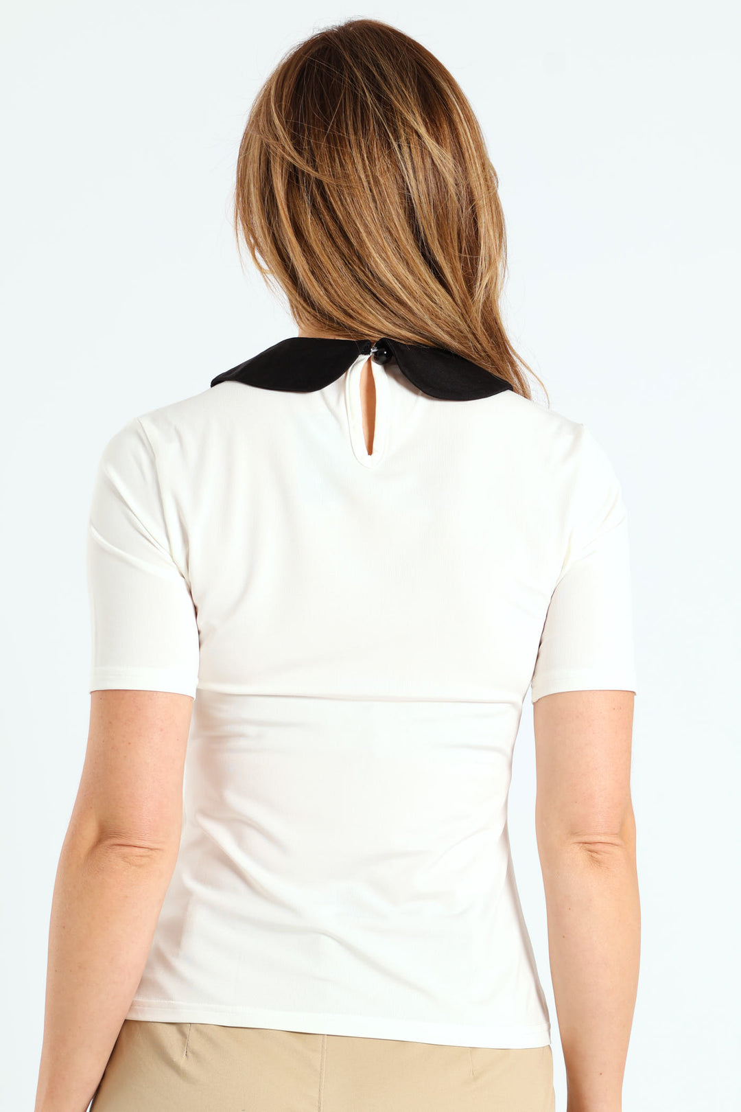 Peter Pan Tie Up Blouse - Cream
