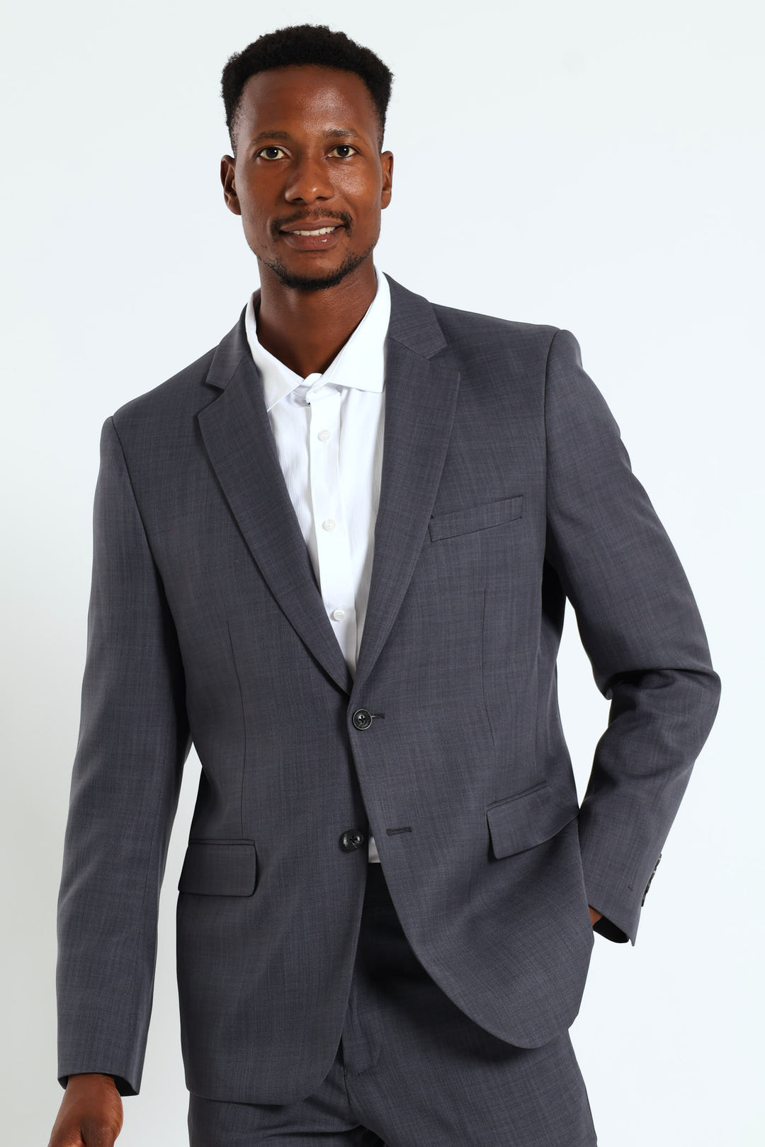 Regular Fit Essential Suit Jacket - Charcoal