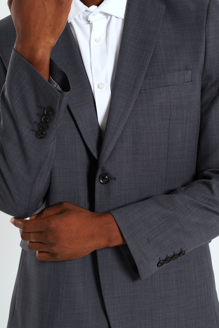 Regular Fit Essential Suit Jacket - Charcoal