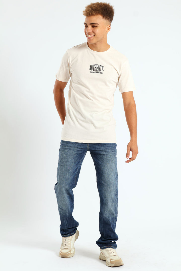 Short Sleeve Logo Tee - Cream