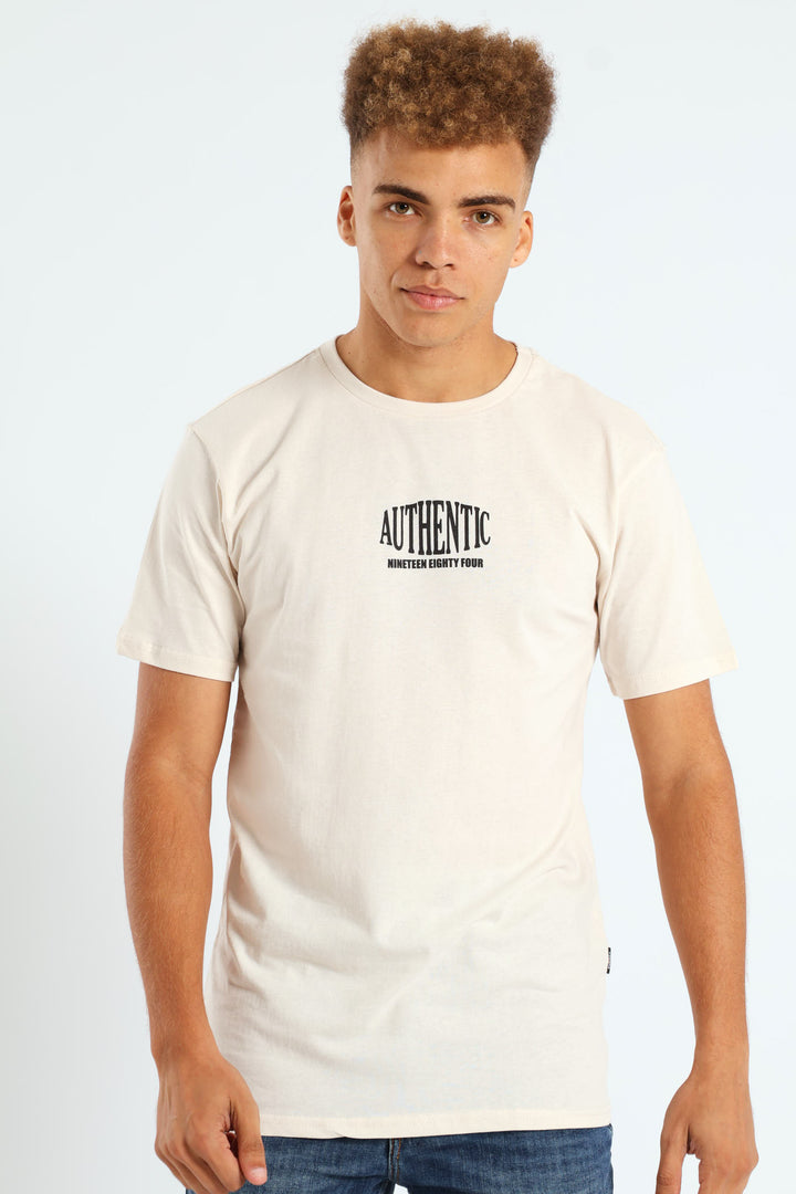 Short Sleeve Logo Tee - Cream