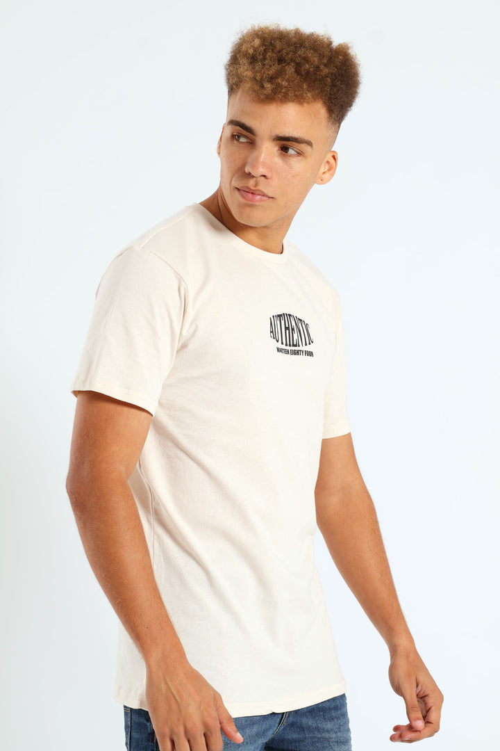 Short Sleeve Logo Tee - Cream