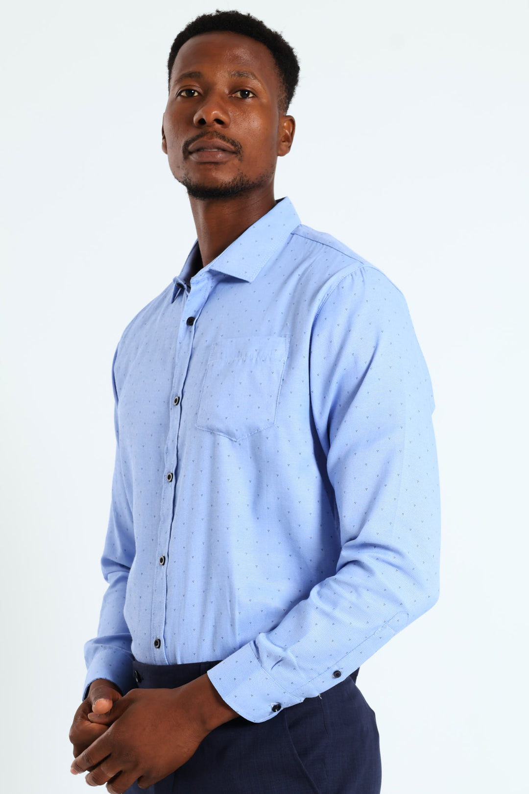 3 Spot Textured Shirt - Blue