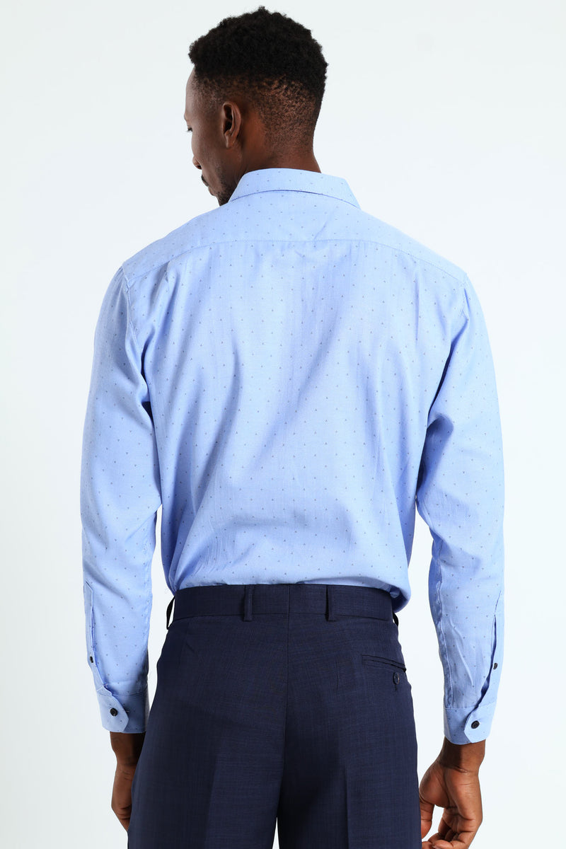 3 Spot Textured Shirt - Blue