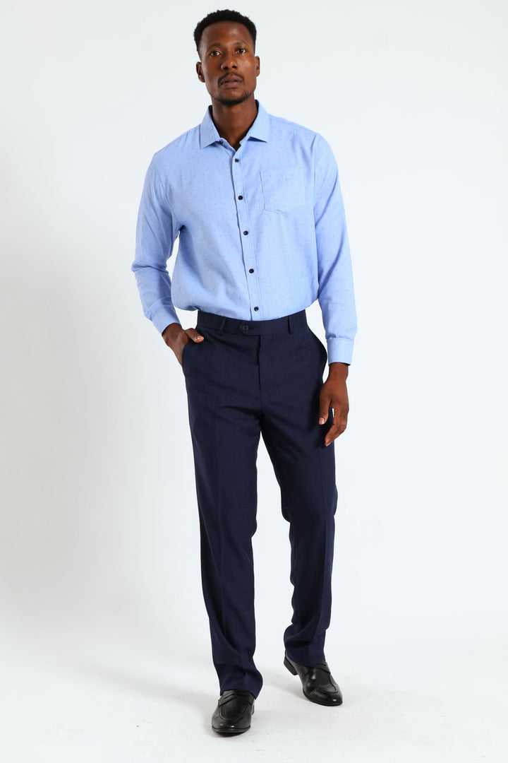 3 Spot Textured Shirt - Blue
