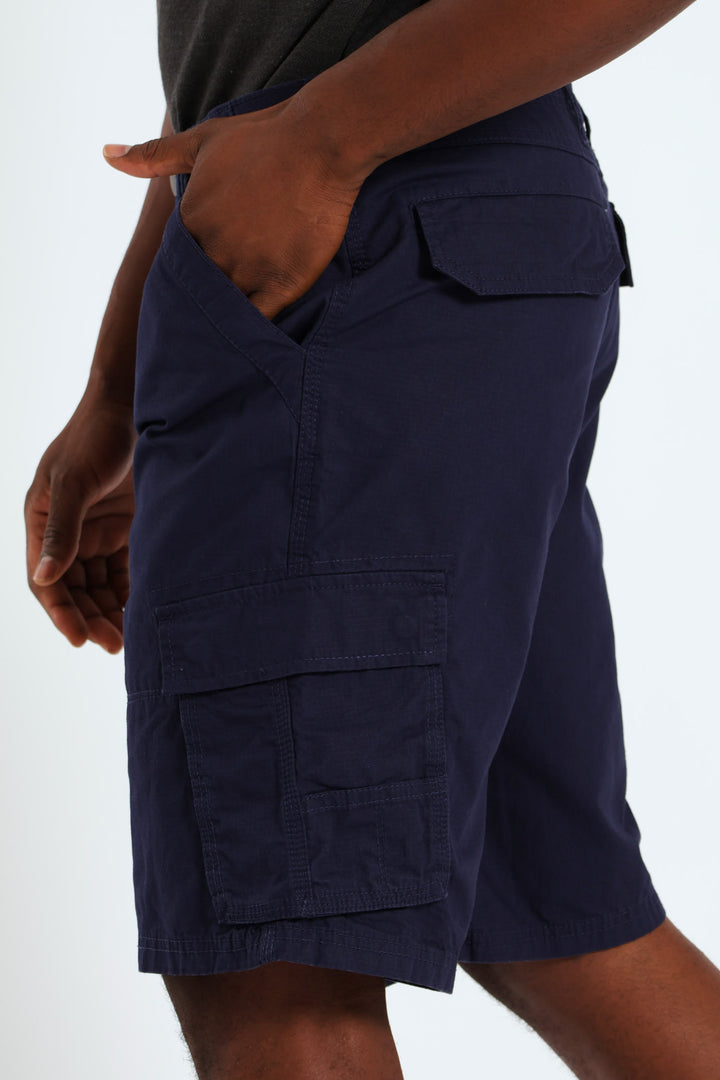 Plain Cargo Shorts - Navy