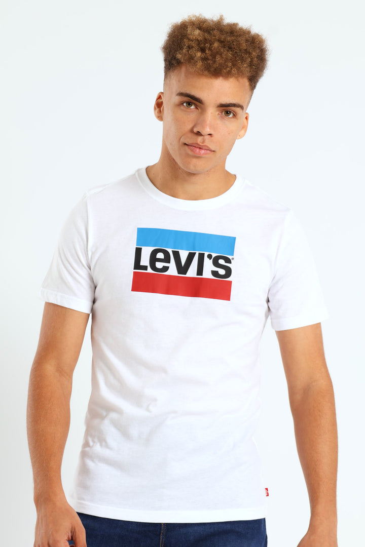 Boys Block Tee - White