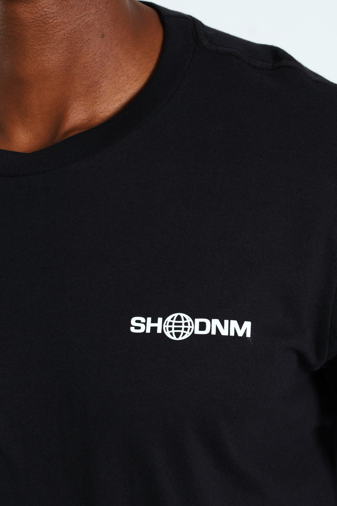 Stone Denim Front & Back Print Tee - Black