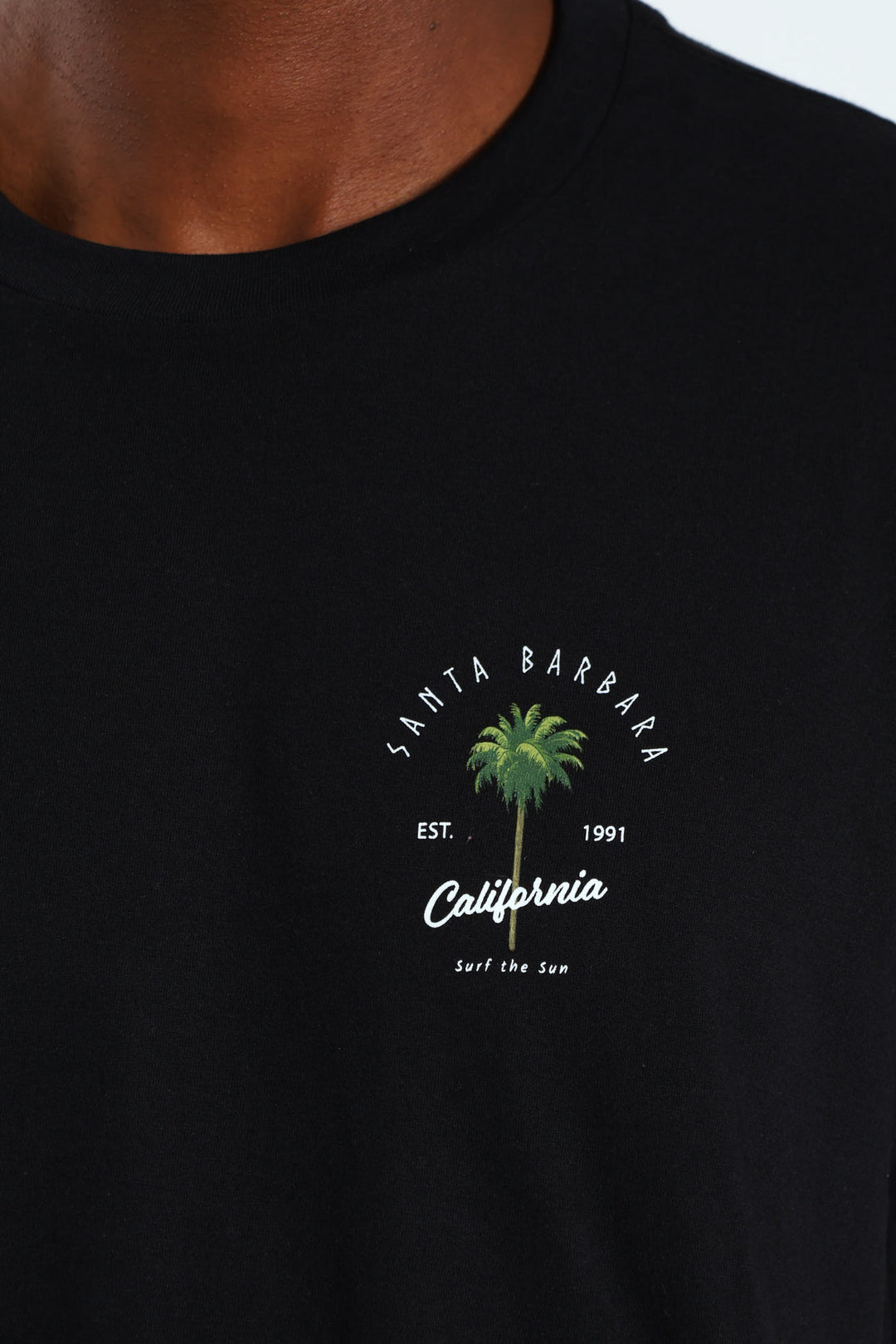 Santa Barbara Front & Back Print Tee - Black