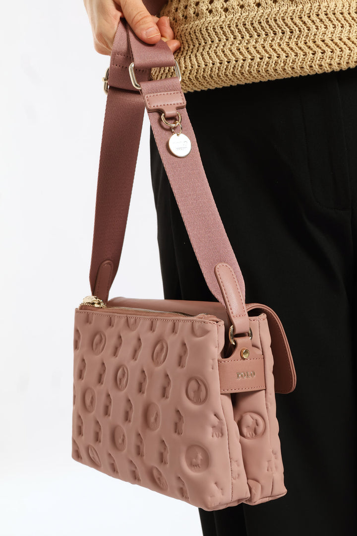 Halo Flapover Multi Sling Bag - Blush