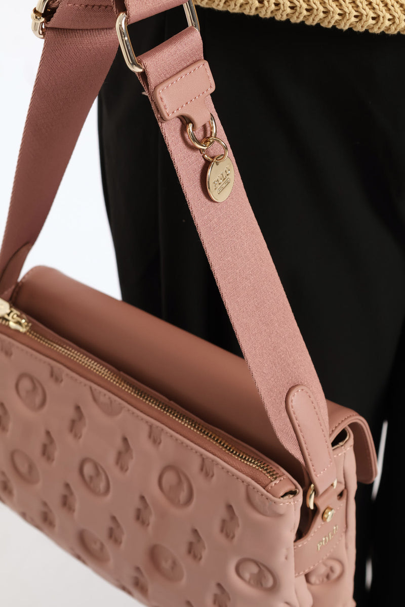 Halo Flapover Multi Sling Bag - Blush