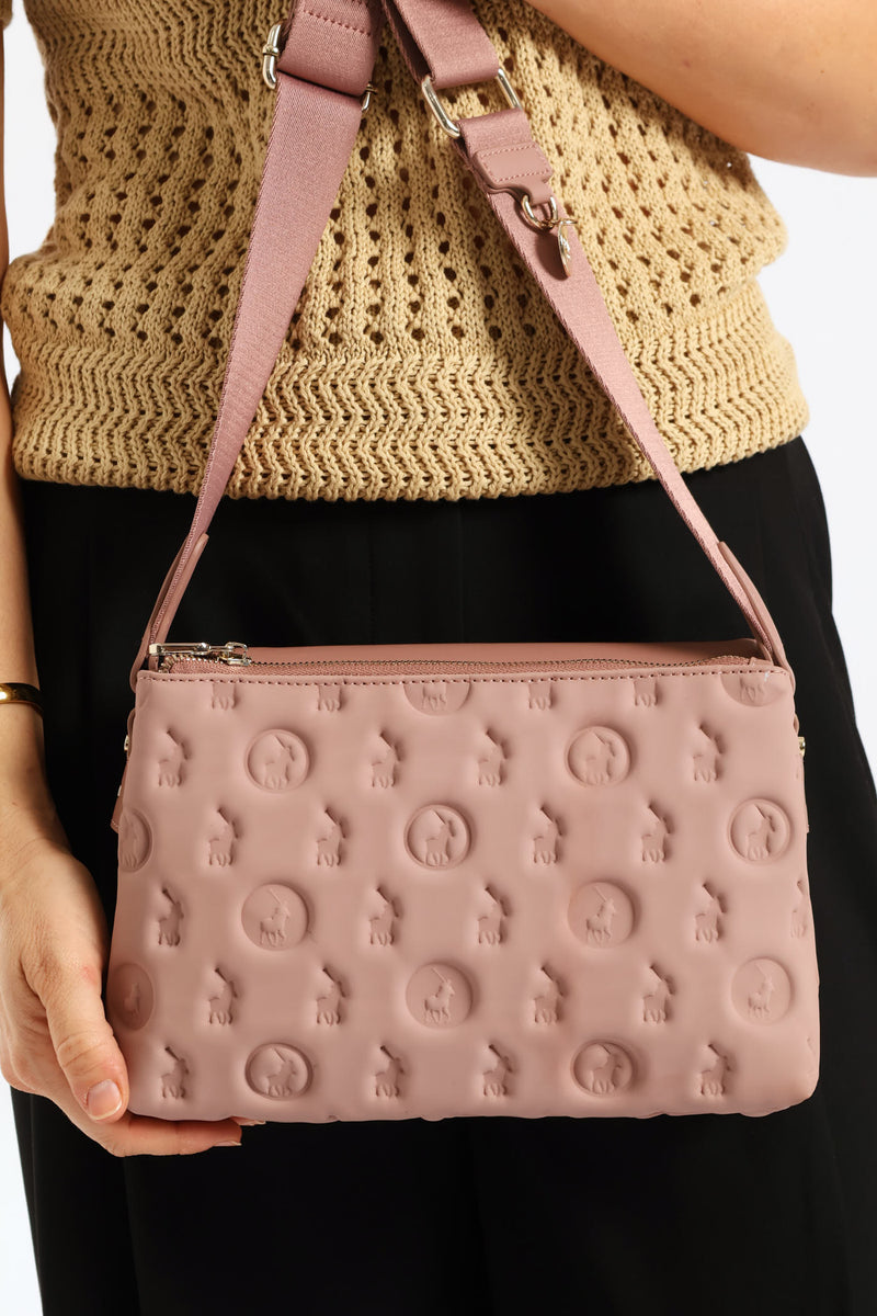 Halo Flapover Multi Sling Bag - Blush
