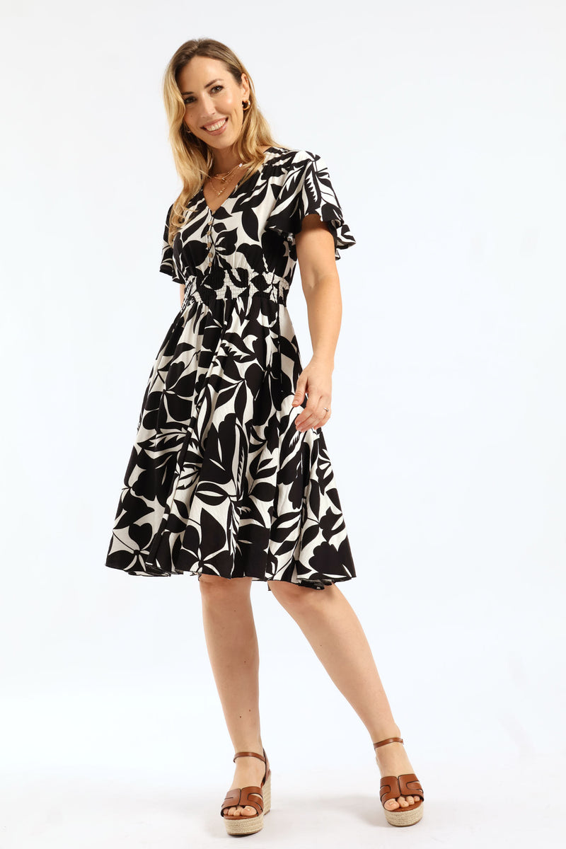 Multi Tier Abstract Print Maxi Dress - Floral