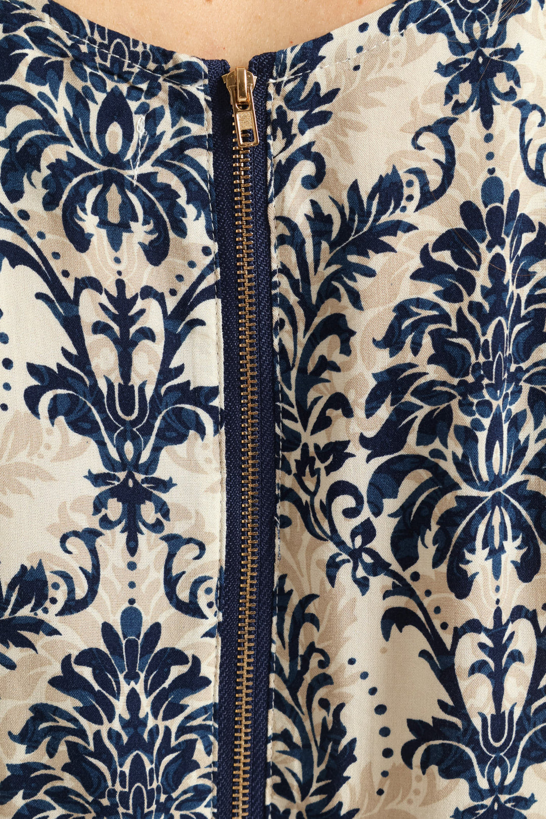 Sleevless Back Zip Dress - Cobalt