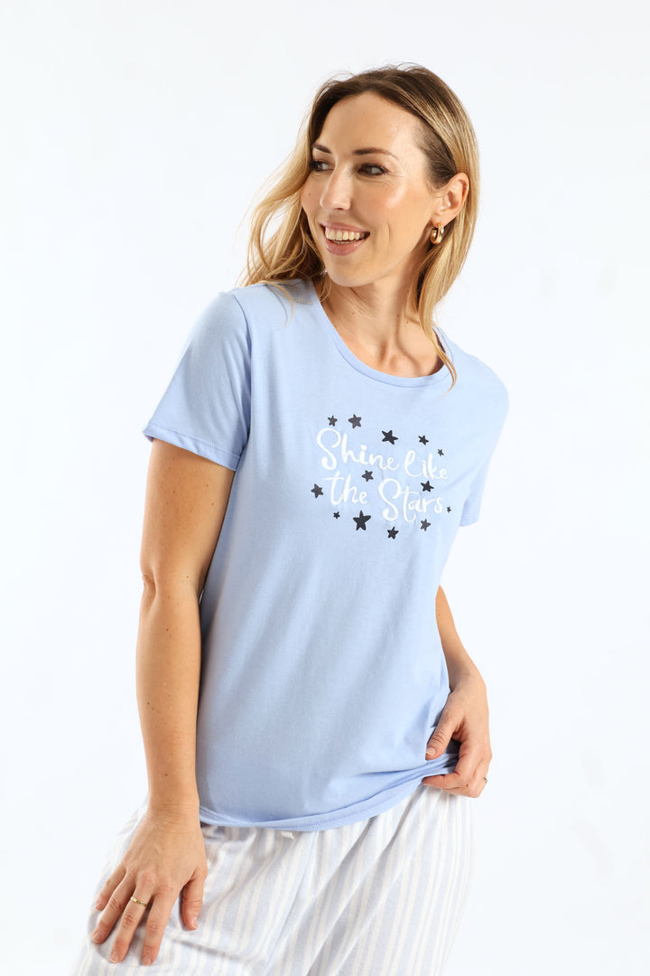 Shine Like Stars Knit Top - Blue