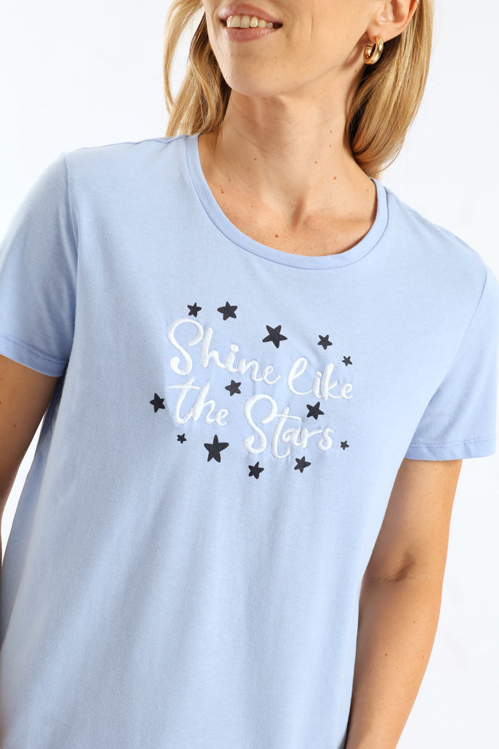 Shine Like Stars Knit Top - Blue