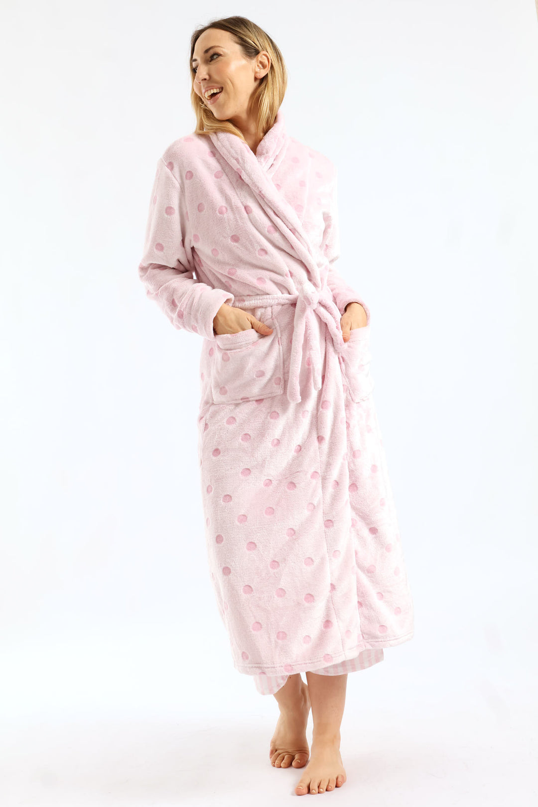 Embossed Spot Gown - Pink