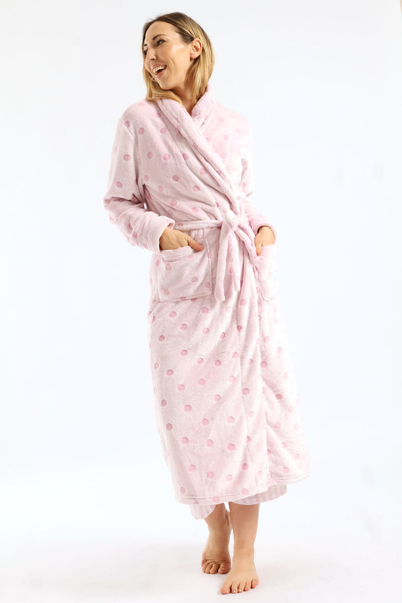 Embossed Spot Gown - Pink