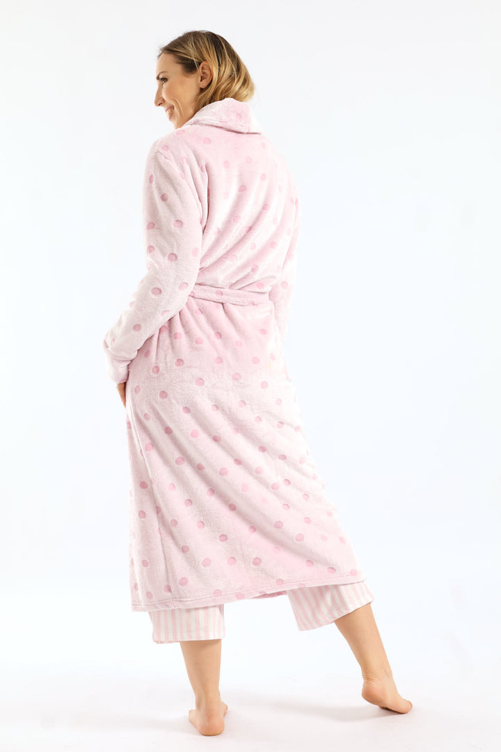 Embossed Spot Gown - Pink