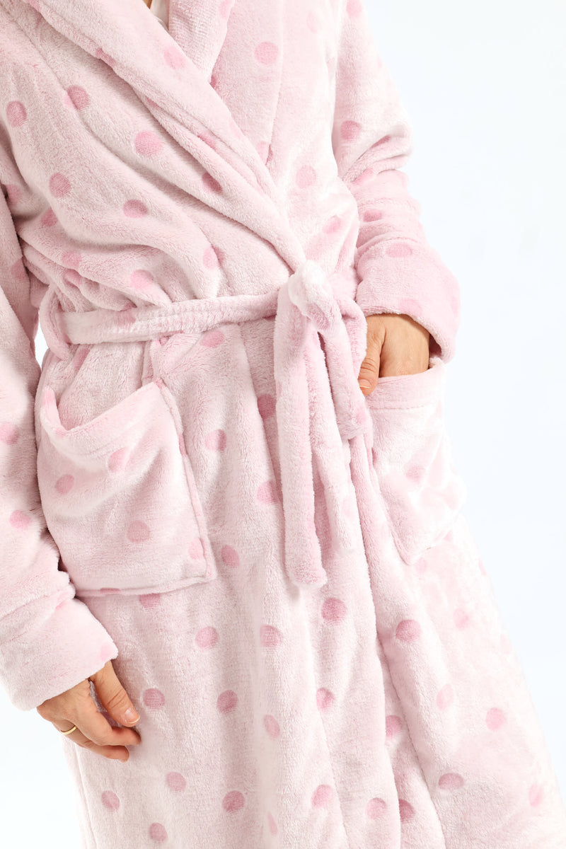 Embossed Spot Gown - Pink