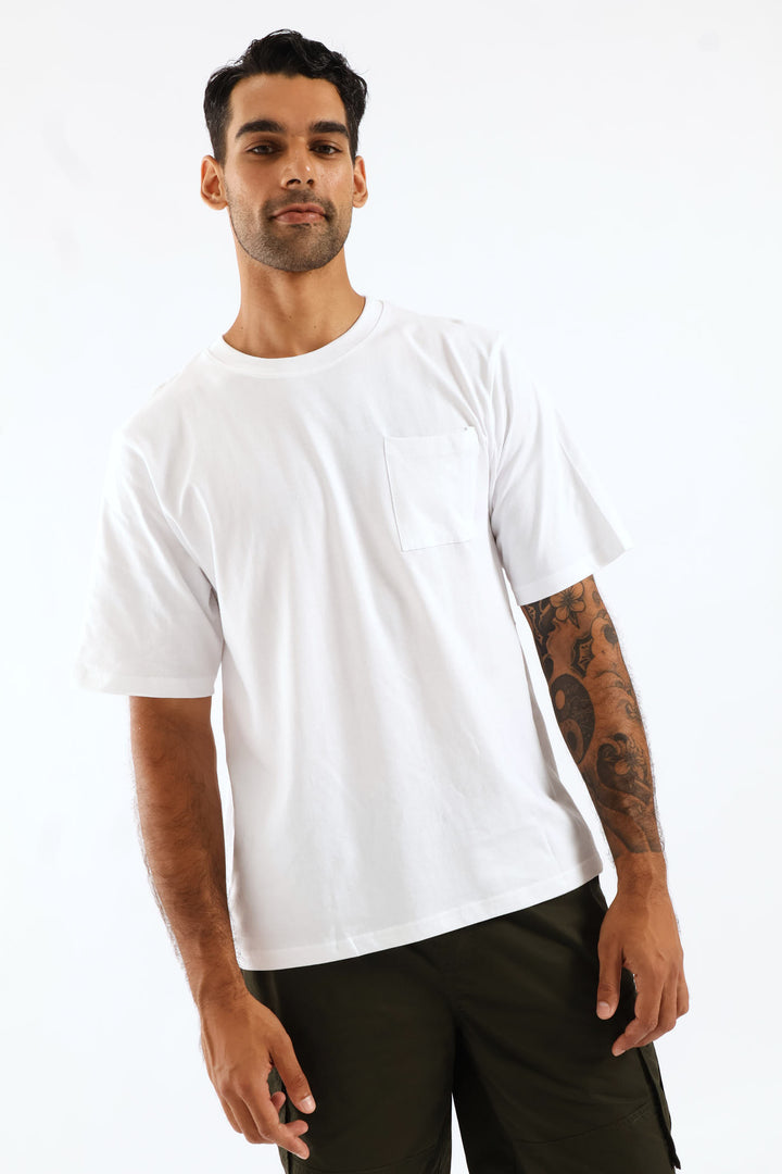 Heavy Weight Pocket Tee - White