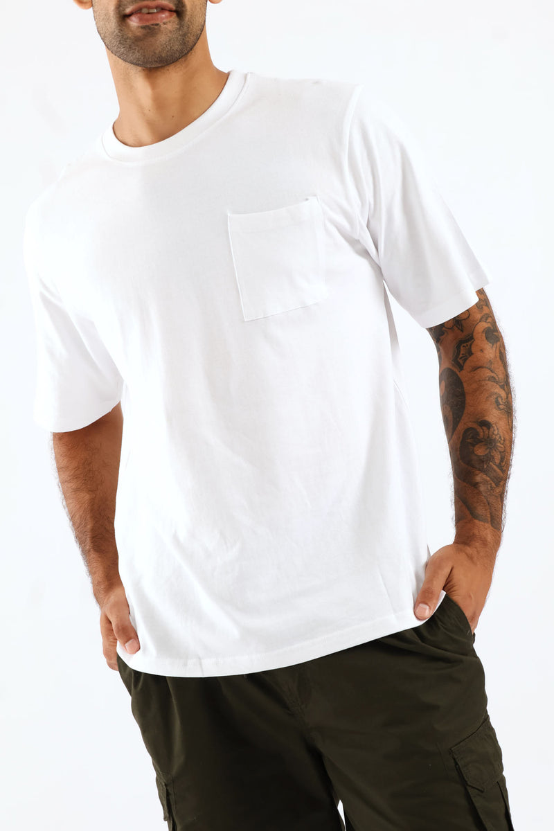 Heavy Weight Pocket Tee - White