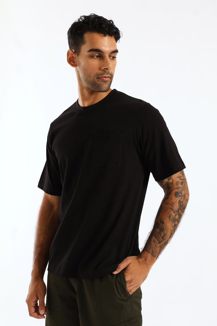 Heavy Weight Pocket Tee - Black