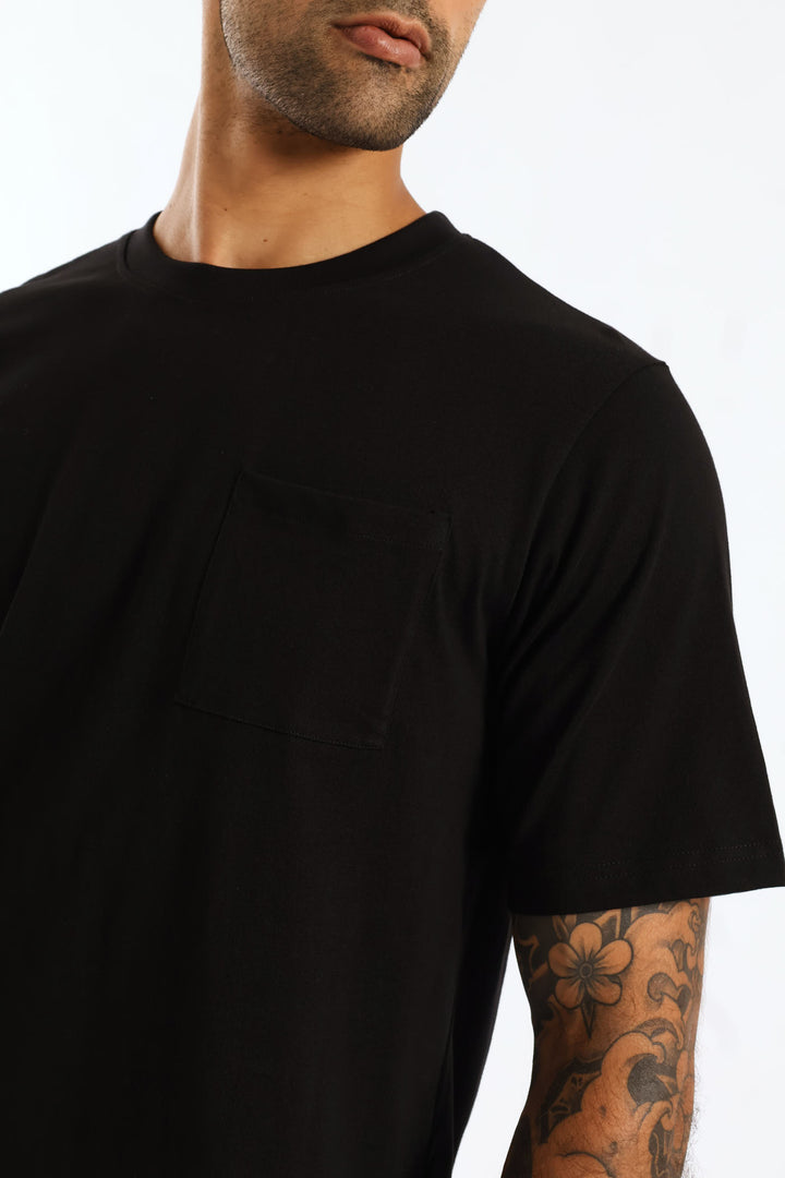 Heavy Weight Pocket Tee - Black
