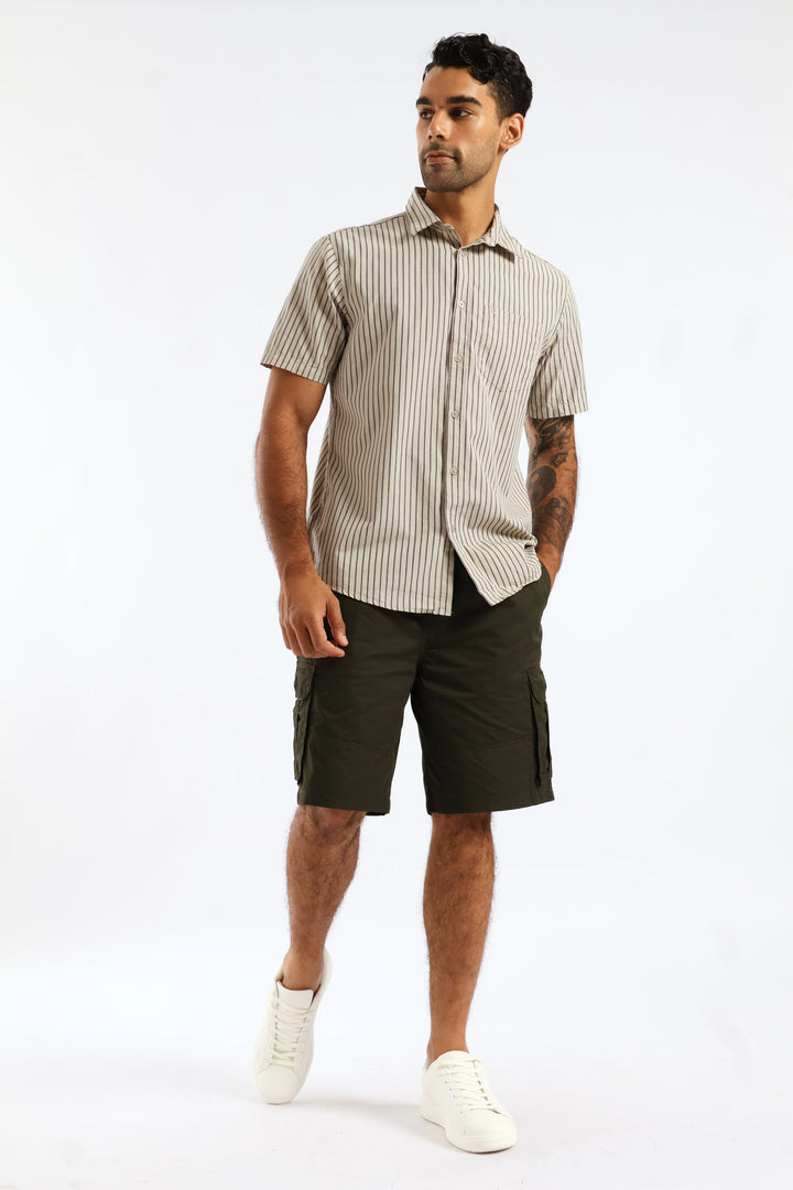 Regular Stripe Shirt - Stone